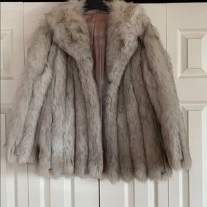 Vintage leather fox jacket.